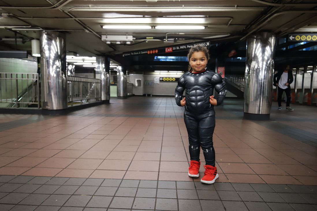 Scenes from the subway system, Halloween 2019
